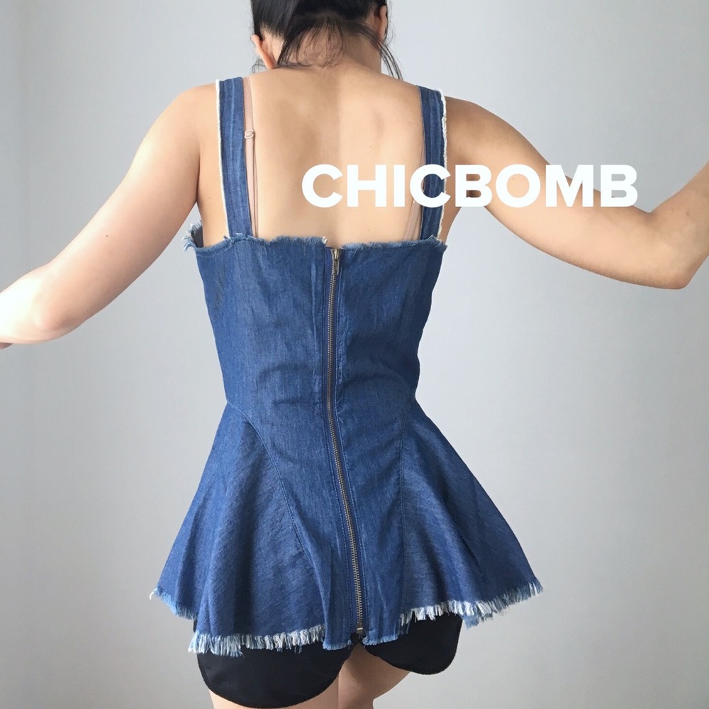 DENIM SOFT BUSTIER TOP - Picture 2 of 6